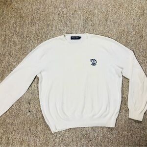 White polo golf sweater